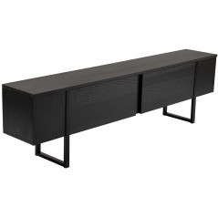 Meuble TV - SERENITY - Noir - 180 x 50 x 30 cm