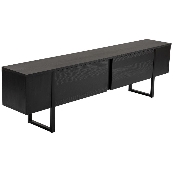 Meuble TV - SERENITY - Noir - 180 x 50 x 30 cm Meuble TV - SERENITY - Noir - 180 x 50 x 30 cm