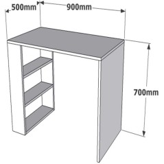 Bureau d'étude scandinave - COOL - Blanc - 90 x 70 x 50 cm