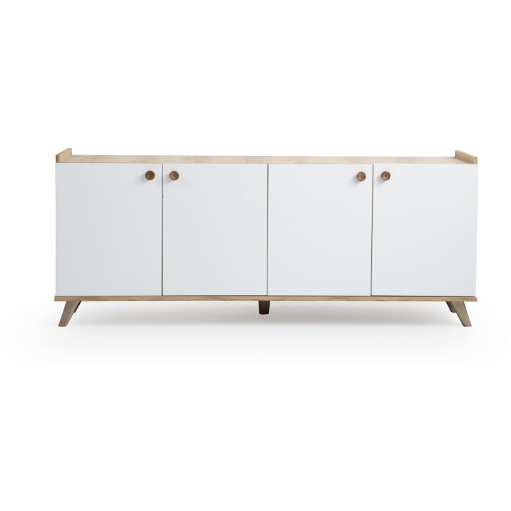 Buffet scandinave - SUMER - 4 portes - 180 x 78 x 41 cm - Chene / Blanc Buffet scandinave - SUMER - 4 portes - 180 x 78 x 41 cm - Chene / Blanc