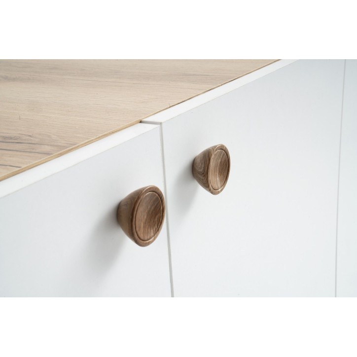 Buffet scandinave - SUMER - 4 portes - 180 x 78 x 41 cm - Chene / Blanc Buffet scandinave - SUMER - 4 portes - 180 x 78 x 41 cm - Chene / Blanc