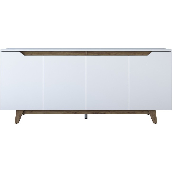 Buffet - GD102 - 4 portes - 180 x 79 x 45 cm - Blanc / Noyer Buffet - GD102 - 4 portes - 180 x 79 x 45 cm - Blanc / Noyer