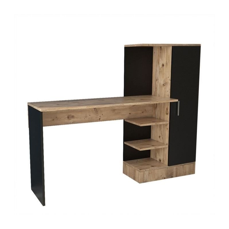 Bureau d'étude moderne - CT2 - Pin atlantique / Noir - 152,3 x 95 x 5