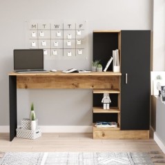 Bureau d'étude moderne - CT2 - Pin atlantique / Noir - 152,3 x 95 x 5