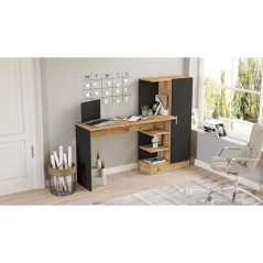 Bureau d'étude moderne - CT2 - Pin atlantique / Noir - 152,3 x 95 x 5