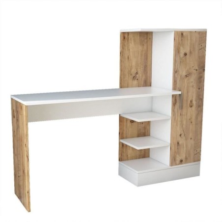 Bureau d'étude moderne - CT2 - Pin atlantique / Blanc - 152,3 x 95 x