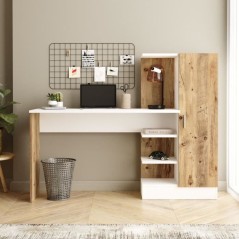 Bureau d'étude moderne - CT2 - Pin atlantique / Blanc - 152,3 x 95 x