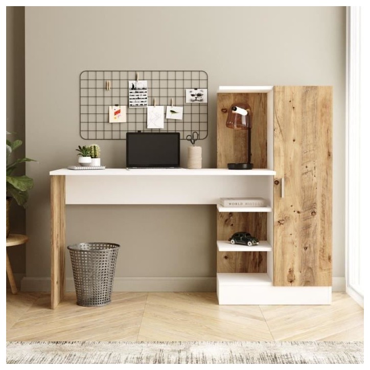 Bureau d'étude moderne - CT2 - Pin atlantique / Blanc - 152,3 x 95 x 50 cm Bureau d'étude moderne - CT2 - Pin atlantique / Blanc - 152,3 x 95 x 50 cm
