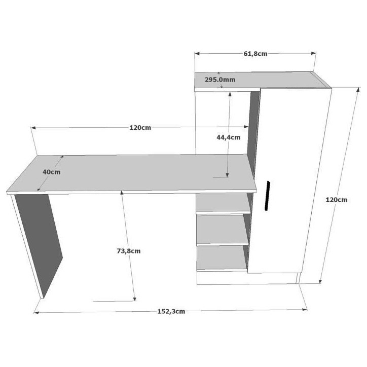 Bureau d'étude moderne - CT2 - Pin atlantique / Blanc - 152,3 x 95 x 50 cm Bureau d'étude moderne - CT2 - Pin atlantique / Blanc - 152,3 x 95 x 50 cm