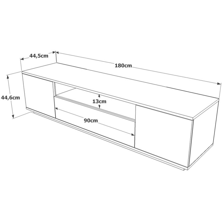 Meuble TV - FR7 - Pin atlantique / Anthracite - 180 x 45 x 45 cm Meuble TV - FR7 - Pin atlantique / Anthracite - 180 x 45 x 45 cm