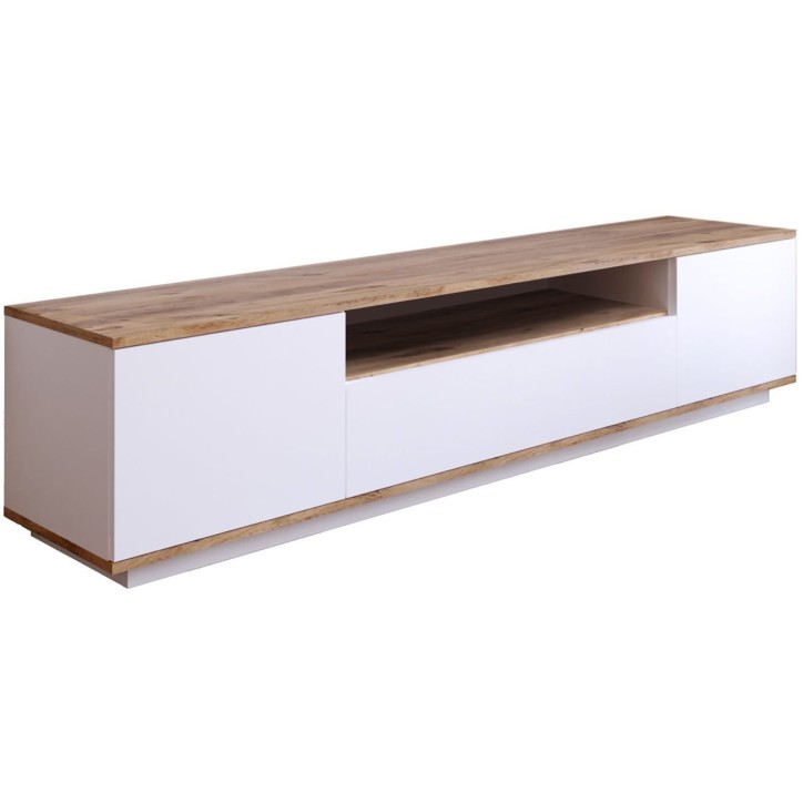 Meuble TV - FR7 - Pin atlantique / Blanc - 180 x 45 x 45 cm