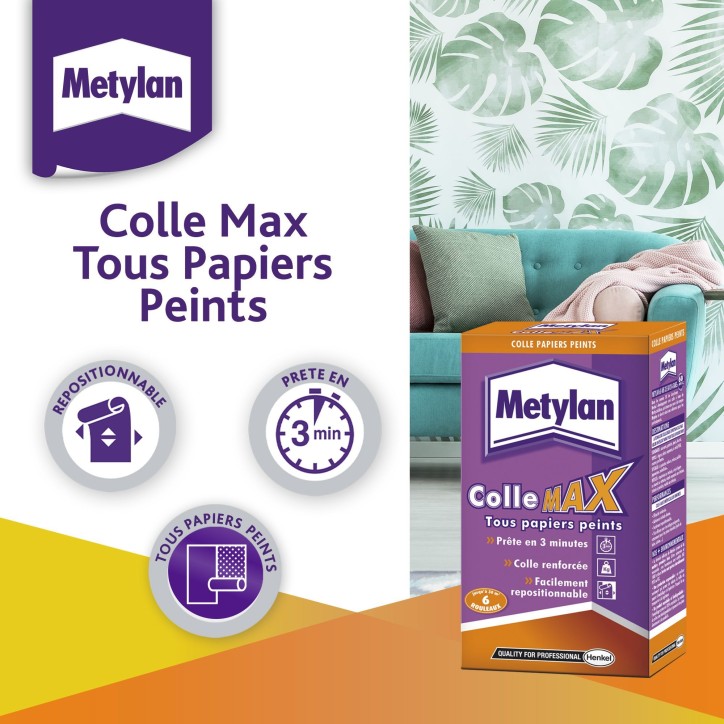 Colle pour tous papiers peints - METYLAN - Max - Paquet de 200g Colle pour tous papiers peints - METYLAN - Max - Paquet de 200g