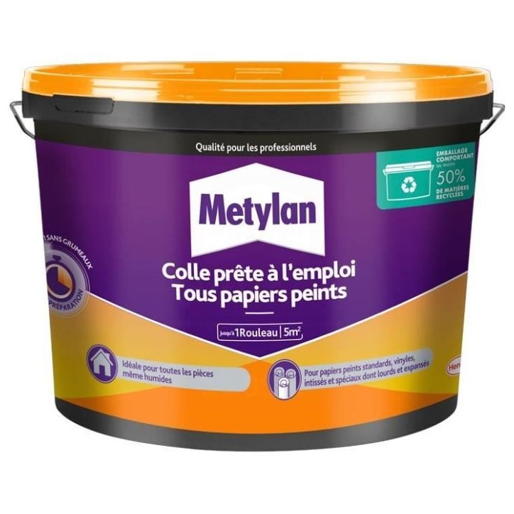 Colle - METYLAN - 2785042 - Pret a l'Emploi - Tous Papiers Peints - Seau - 1kg