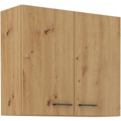 MODENA - Meuble haut - 2 portes - 80 x 71,5 x 31cm - Chene artisan / N