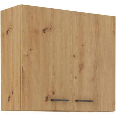 MODENA - Meuble haut - 2 portes - 80 x 71,5 x 31cm - Chene artisan / N