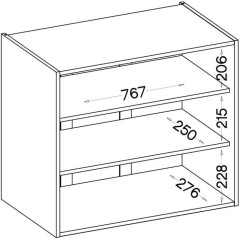 MODENA - Meuble haut - 2 portes - 80 x 71,5 x 31cm - Chene artisan / N