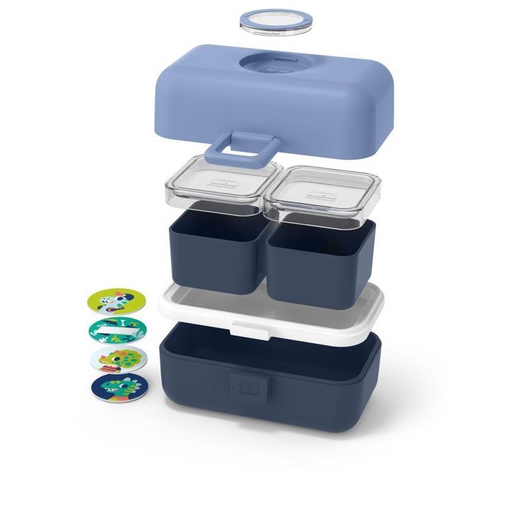 Lunch Box Enfant - MONBENTO - 3 Compartiments - Sans BPA - MB Tresor Bleu Infinity Lunch Box Enfant - MONBENTO - 3 Compartiments - Sans BPA - MB Tresor Bleu Infinity