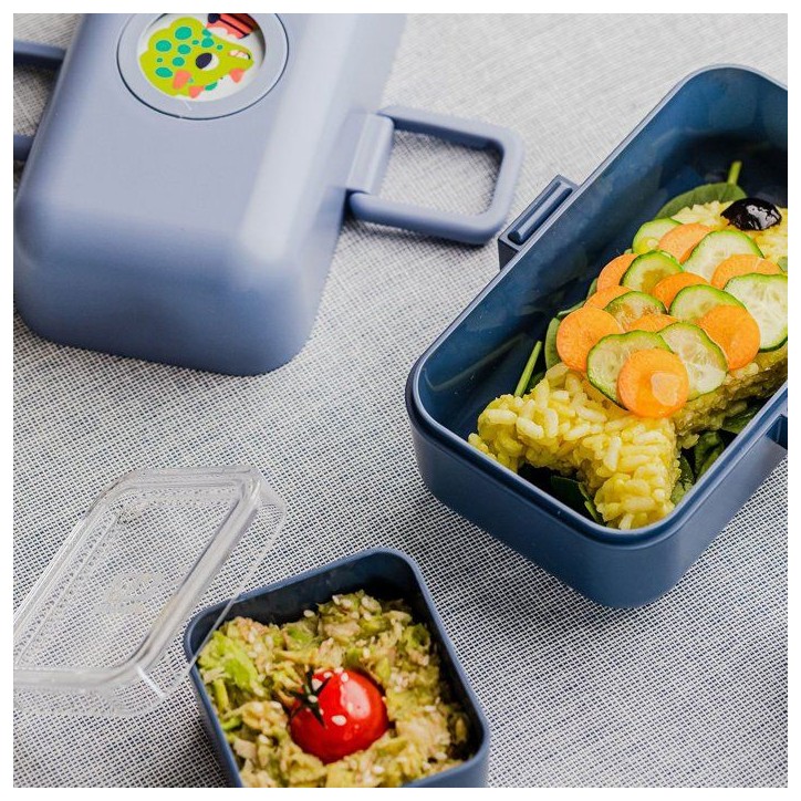 Lunch Box Enfant - MONBENTO - 3 Compartiments - Sans BPA - MB Tresor Bleu Infinity Lunch Box Enfant - MONBENTO - 3 Compartiments - Sans BPA - MB Tresor Bleu Infinity
