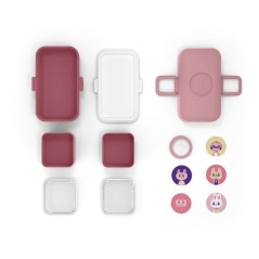 Lunch Box Enfant - MONBENTO - 3 Compartiments - Sans BPA - MB Tresor R