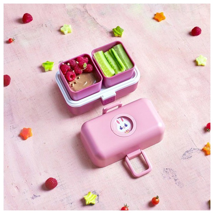 Lunch Box Enfant - MONBENTO - 3 Compartiments - Sans BPA - MB Tresor Rose Blush