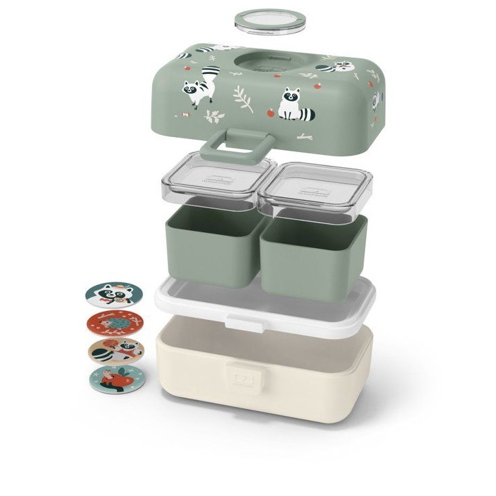 Lunch Box Enfant - MONBENTO - 3 Compartiments - Sans BPA - MB Tresor Raccoon Lunch Box Enfant - MONBENTO - 3 Compartiments - Sans BPA - MB Tresor Raccoon
