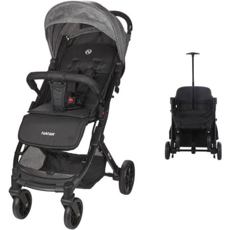 NANIA - Poussette combinée 2-en-1 avec siege auto Rimini - MYLA - 4 roues - Noir