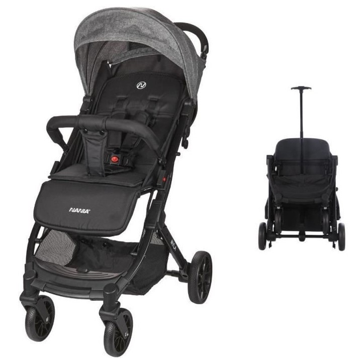 NANIA - Poussette combinée 2-en-1 avec siege auto Rimini - MYLA - 4 roues - Noir NANIA - Poussette combinée 2-en-1 avec siege auto Rimini - MYLA - 4 roues - Noir