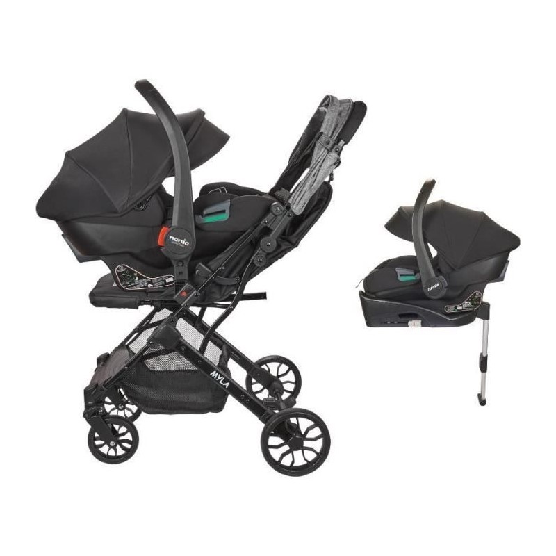 NANIA - Poussette combinée 2-en-1 avec siege auto Rimini + base isofi