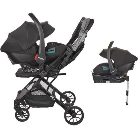 NANIA - Poussette combinée 2-en-1 avec siege auto Rimini + base isofi