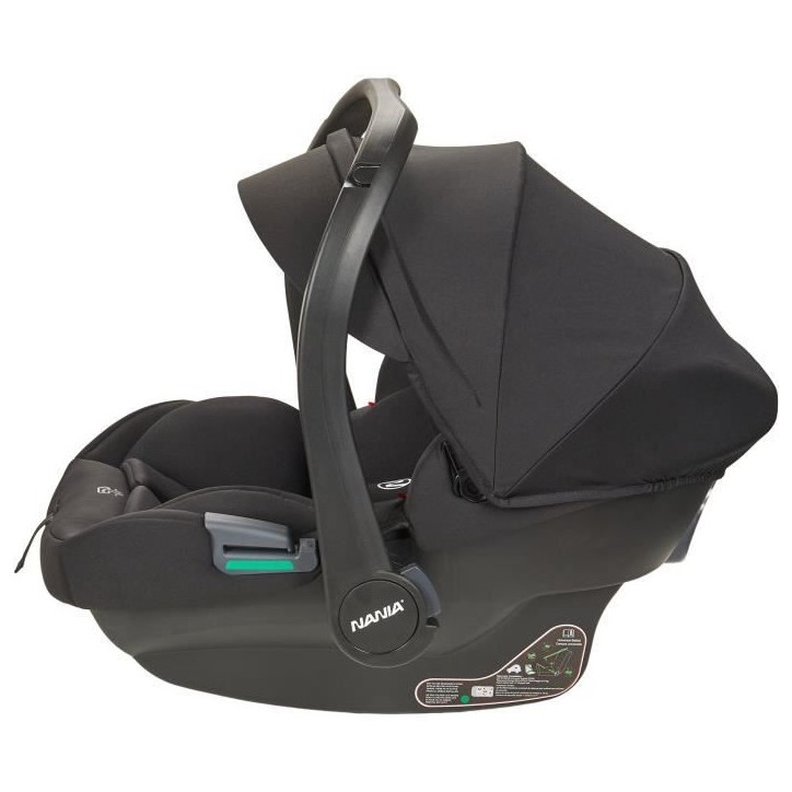 NANIA - Poussette combinée 2-en-1 avec siege auto Rimini + base isofix - MYLA - 4 roues - Noir