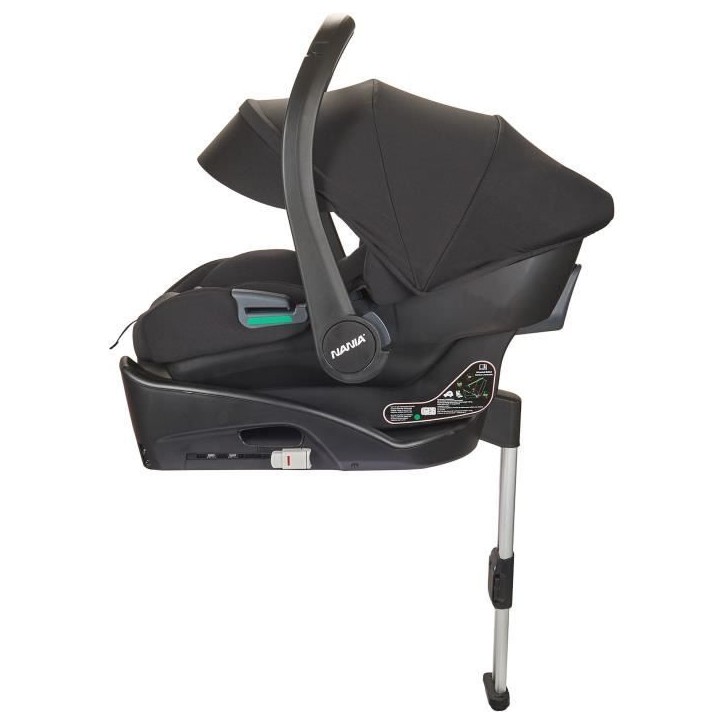 NANIA - Poussette combinée 2-en-1 avec siege auto Rimini + base isofix - MYLA - 4 roues - Noir