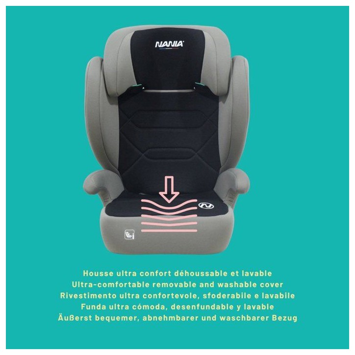Siege auto - NANIA - Belem - Groupe 2/3 - I-size - 100/150 cm - 4 a 12 ans - Protection Latérale - Appui-tete Réglable - Noir Siege auto - NANIA - Belem - Groupe 2/3 - I-size - 100/150 cm - 4 a 12 ans - Protection Latérale - Appui-tete Réglable - Noir