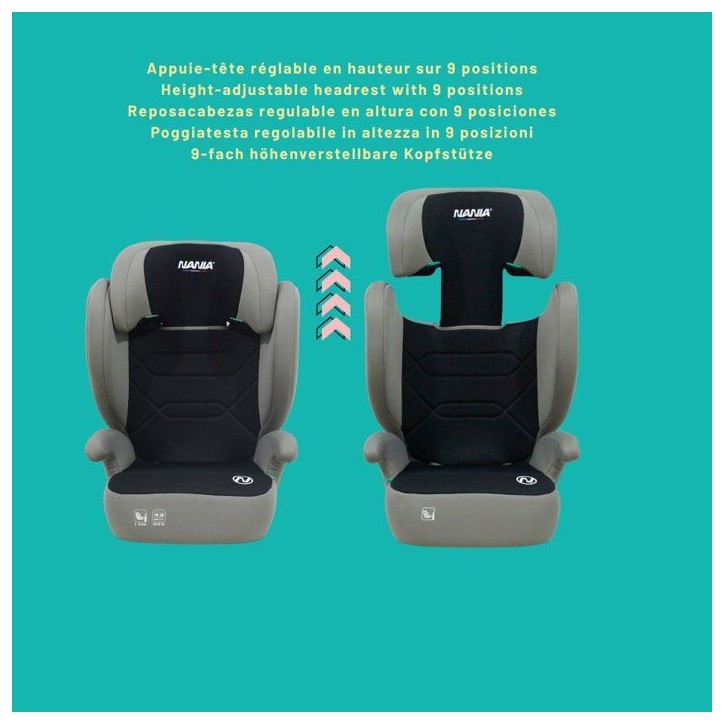 Siege auto - NANIA - Belem - Groupe 2/3 - I-size - 100/150 cm - 4 a 12 ans - Protection Latérale - Appui-tete Réglable - Noir Siege auto - NANIA - Belem - Groupe 2/3 - I-size - 100/150 cm - 4 a 12 ans - Protection Latérale - Appui-tete Réglable - Noir