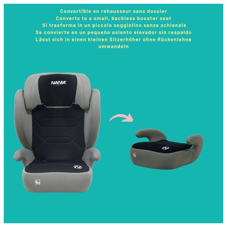 Siege auto - NANIA - Belem - Groupe 2/3 - I-size - 100/150 cm - 4 a 12 ans - Protection Latérale - Appui-tete Réglable - Noir Siege auto - NANIA - Belem - Groupe 2/3 - I-size - 100/150 cm - 4 a 12 ans - Protection Latérale - Appui-tete Réglable - Noir