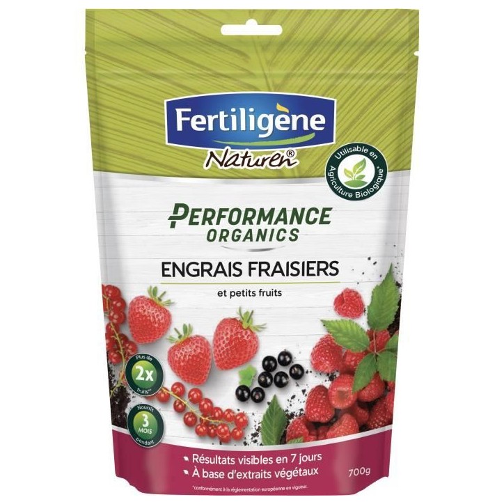 FERTILIGENE Engrais Performance Organics Fraisiers et Petits Fruits - 700 g
