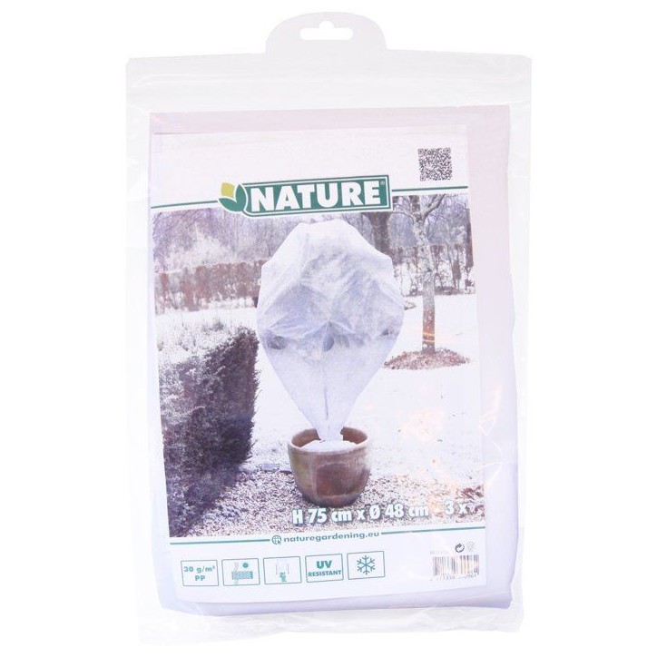 Housse d'hivernage - NATURE - Diametre 48 cm - Hauteur 75 cm - Blanc - 30 g/m²
