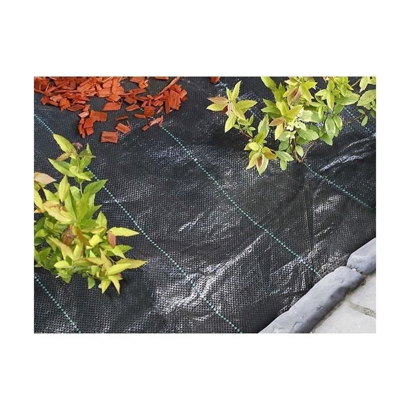 Toile de paillage paysages noire 2,10 x 25 m, traité anti UV, 100 g/m