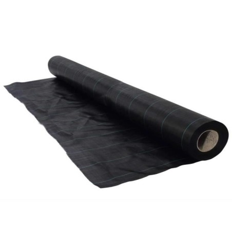 Toile de paillage paysages noire 2,10 x 25 m, traité anti UV, 100 g/m² - Bâche de sol anti mauvaises herbes