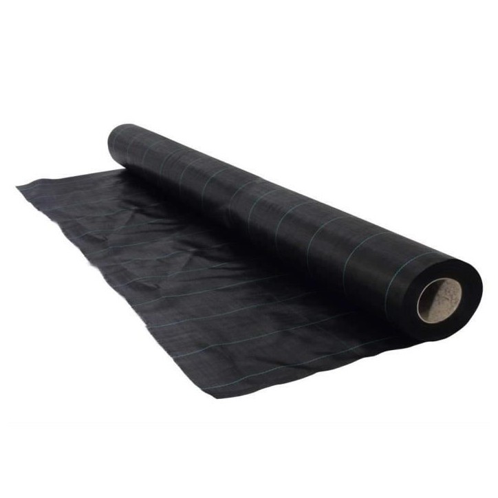 Toile de paillage paysages noire 2,10 x 25 m, traité anti UV, 100 g/m² - Bâche de sol anti mauvaises herbes