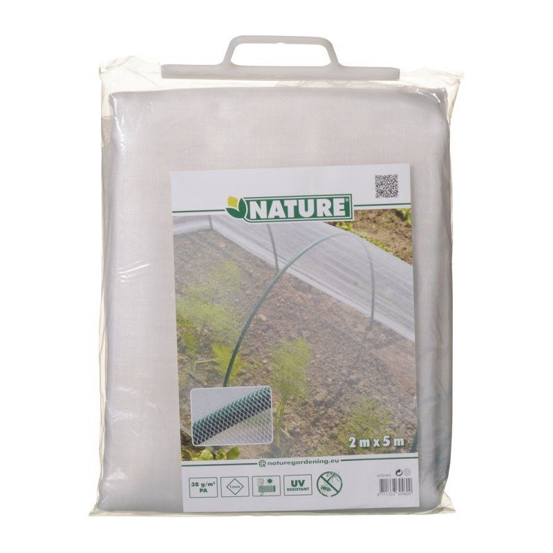 Voile anti-insecte - NATURE - 2 x 10 m - 1,8 x 1,8 mm - 38g/m² - Blan