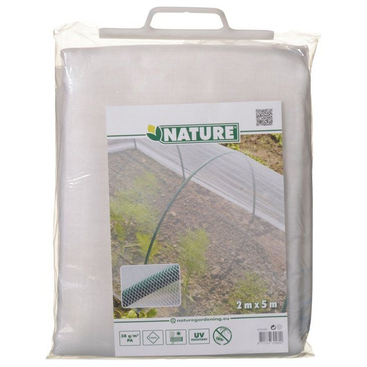 Voile anti-insecte - NATURE - 2 x 10 m - 1,8 x 1,8 mm - 38g/m² - Blanc