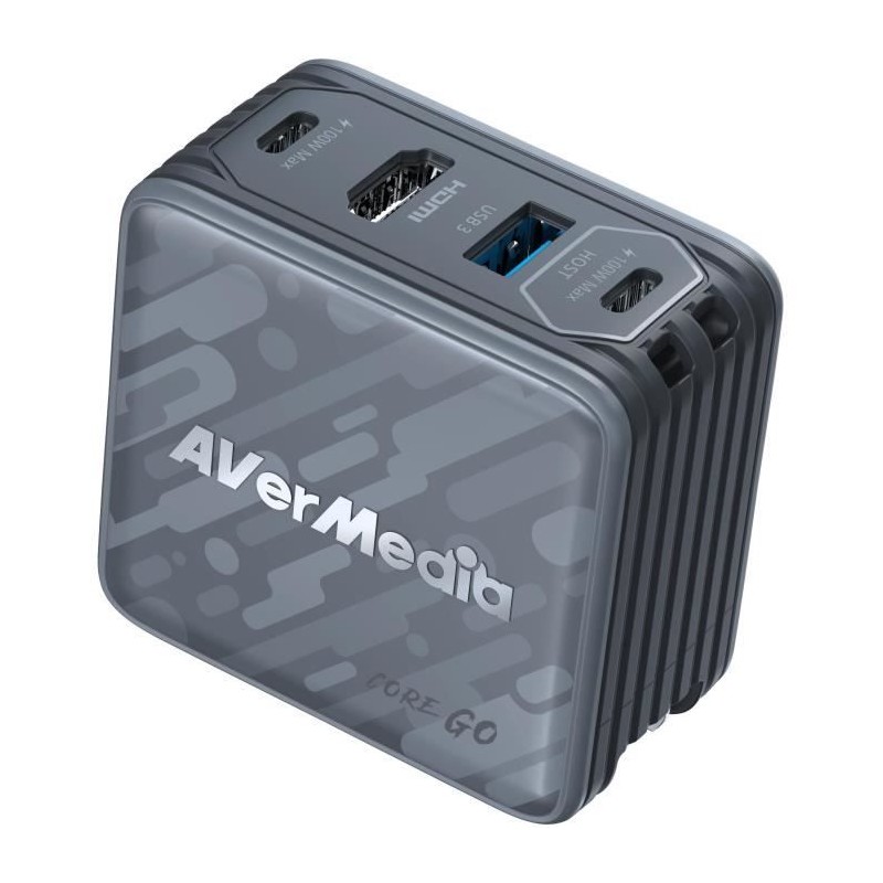 Chargeur GaN - AVERMEDIA - 100W avec Sortie HDMI 4K GC313 Noir Chargeur GaN - AVERMEDIA - 100W avec Sortie HDMI 4K GC313 Noir