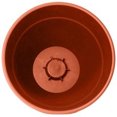 Pot de fleur Rond - EDA - Osaka - Ø 40 cm - 28,3 L - Intérieur/Extérieur - Ø 41 x H.34,3 cm - Orange Terre Battue