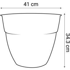 Pot de fleur Rond - EDA - Osaka - Ø 40 cm - 28,3 L - Intérieur/Exté