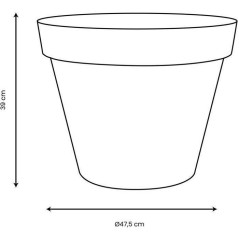 Pot de fleur Rond - Ø 48 cm - EDA - Toscane - 43 L - Intérieur/Exté