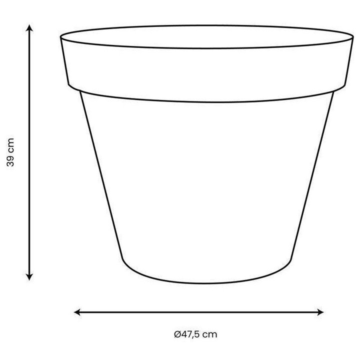 Pot de fleur Rond - Ø 48 cm - EDA - Toscane - 43 L - Intérieur/Extérieur - Ø 47,5 x H.40 cm - Orange Terre Battue Pot de fleur Rond - Ø 48 cm - EDA - Toscane - 43 L - Intérieur/Extérieur - Ø 47,5 x H.40 cm - Orange Terre Battue