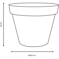 Pot de fleur Rond - Ø 30 cm - EDA - Toscane - 10 L - Intérieur/Exté