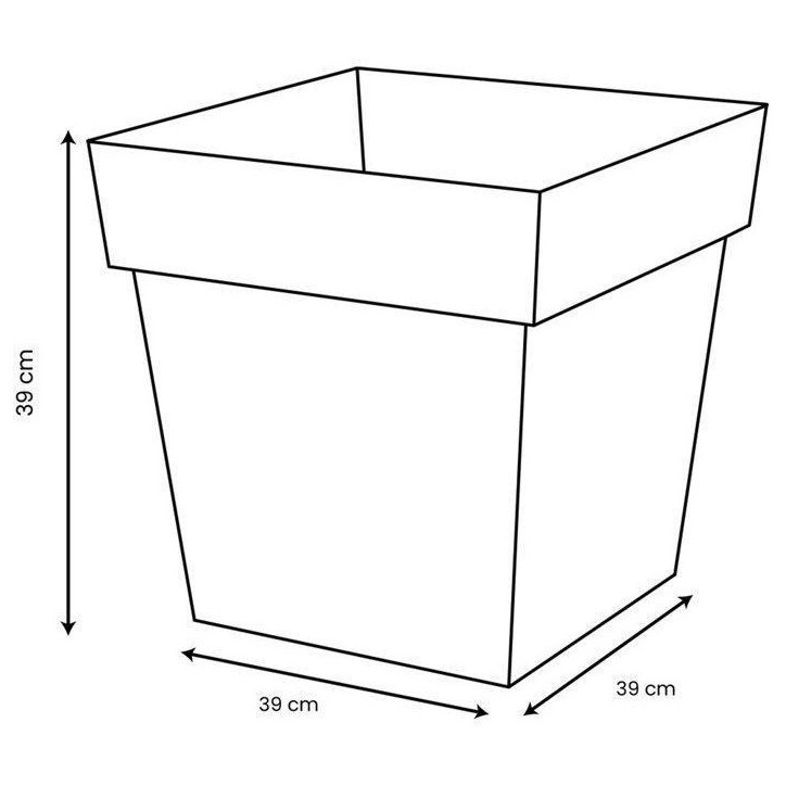 Pot de fleur carré - Toscane - EDA - 39 x 39 x H. 39 cm - Intérieur / Extérieur - 38L - Orange Terre Battue Pot de fleur carré - Toscane - EDA - 39 x 39 x H. 39 cm - Intérieur / Extérieur - 38L - Orange Terre Battue