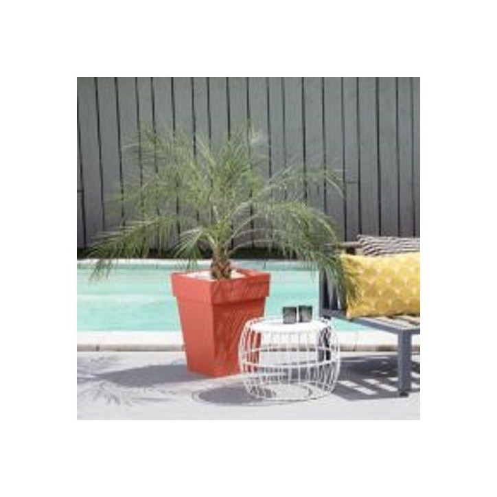 Pot de fleur mi-haut carré - Toscane - EDA - 39 x 39 x H. 53 cm - Intérieur / Extérieur - 51 L - Orange Terre Battue Pot de fleur mi-haut carré - Toscane - EDA - 39 x 39 x H. 53 cm - Intérieur / Extérieur - 51 L - Orange Terre Battue