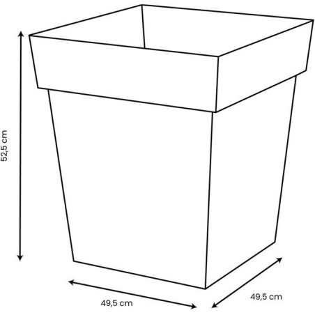 Pot de fleur carré - Toscane - EDA - 49,5 x 49,5 x H.52,5 cm - Intérieur / Extérieur - 87L - Bleu Jean